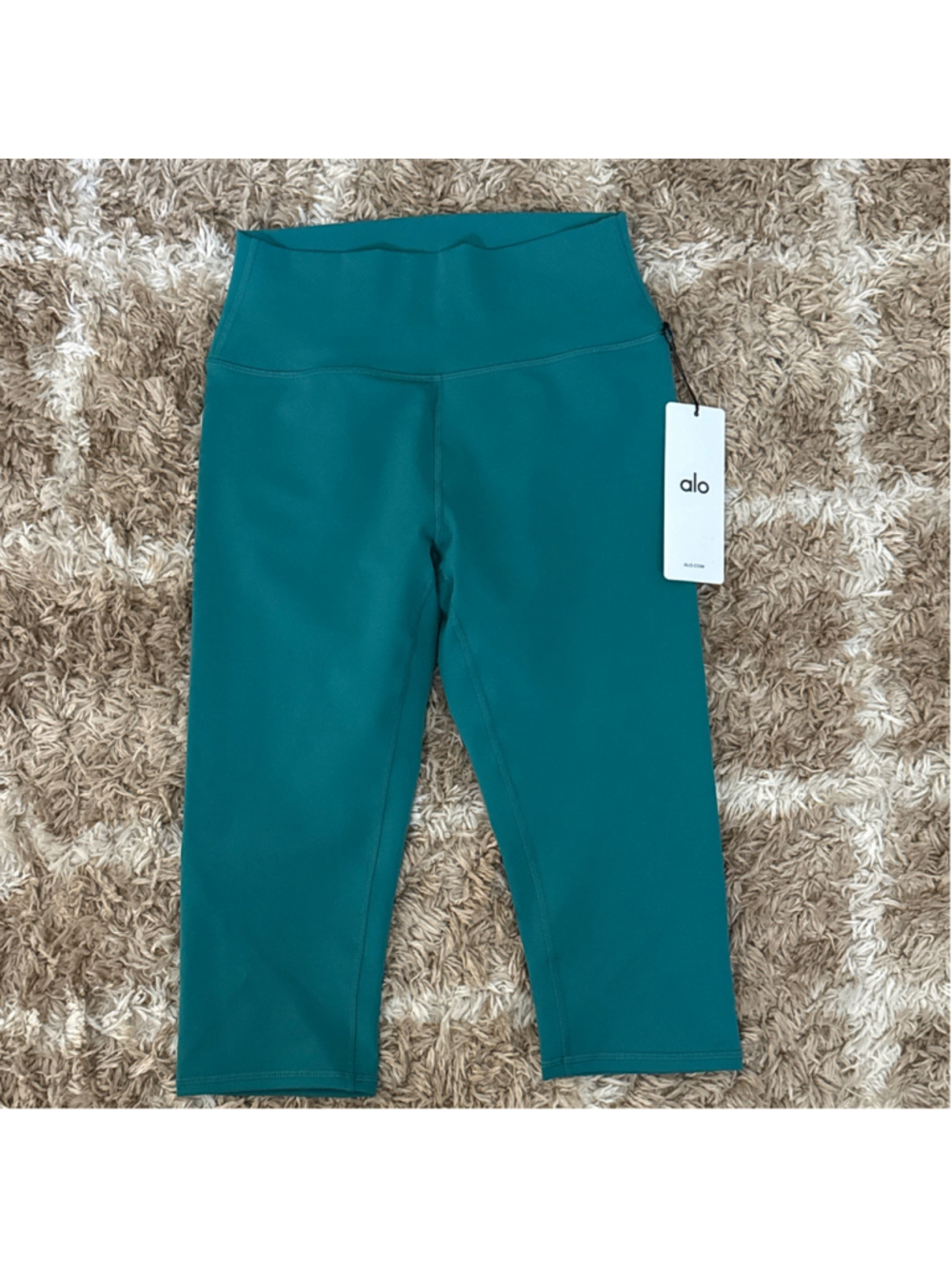 Alo Yoga Teal High-Waist Airbrush Capri M Emerald Green
